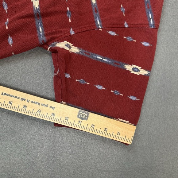 Wrangler Men's Short Sleeve Red Pocket Polo Aztec Western Shirt Size Large - Picture 4 of 11